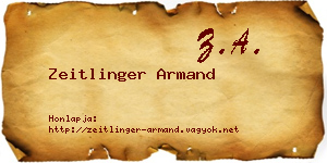 Zeitlinger Armand névjegykártya